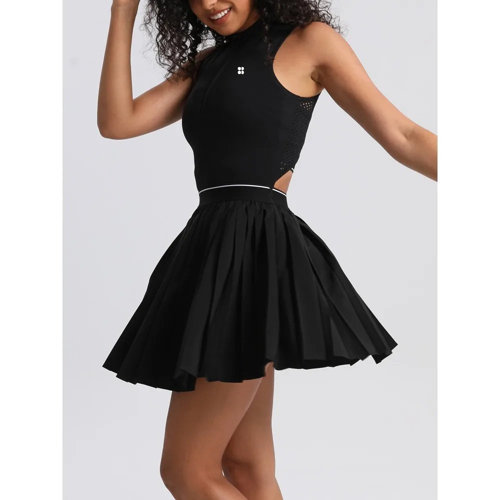 

Бренд Sweaty Betty 2026, топ весна/лето, новый повседневный спортивный комплект одежды для фитнеса и йоги, теннисное платье без рукавов сзади, подарок