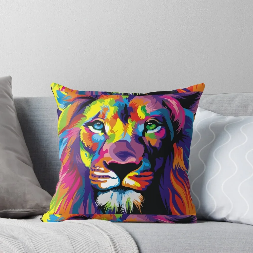 

Banksy Rainbow Lion Graffiti Pop Art Painting Throw Pillow pillow pillowcase Decorative Cushion pillow