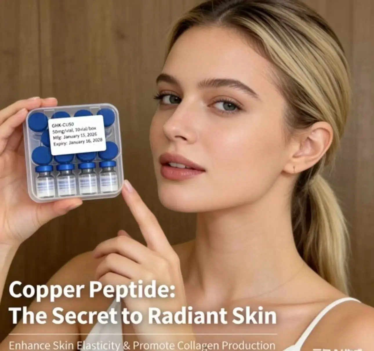 99% Purity GHK-Cu Blue Copper Peptide Powder, DIY Anti-Aging Skin Care Ingredient, Firming & Repairing for Cosmetic Formulation