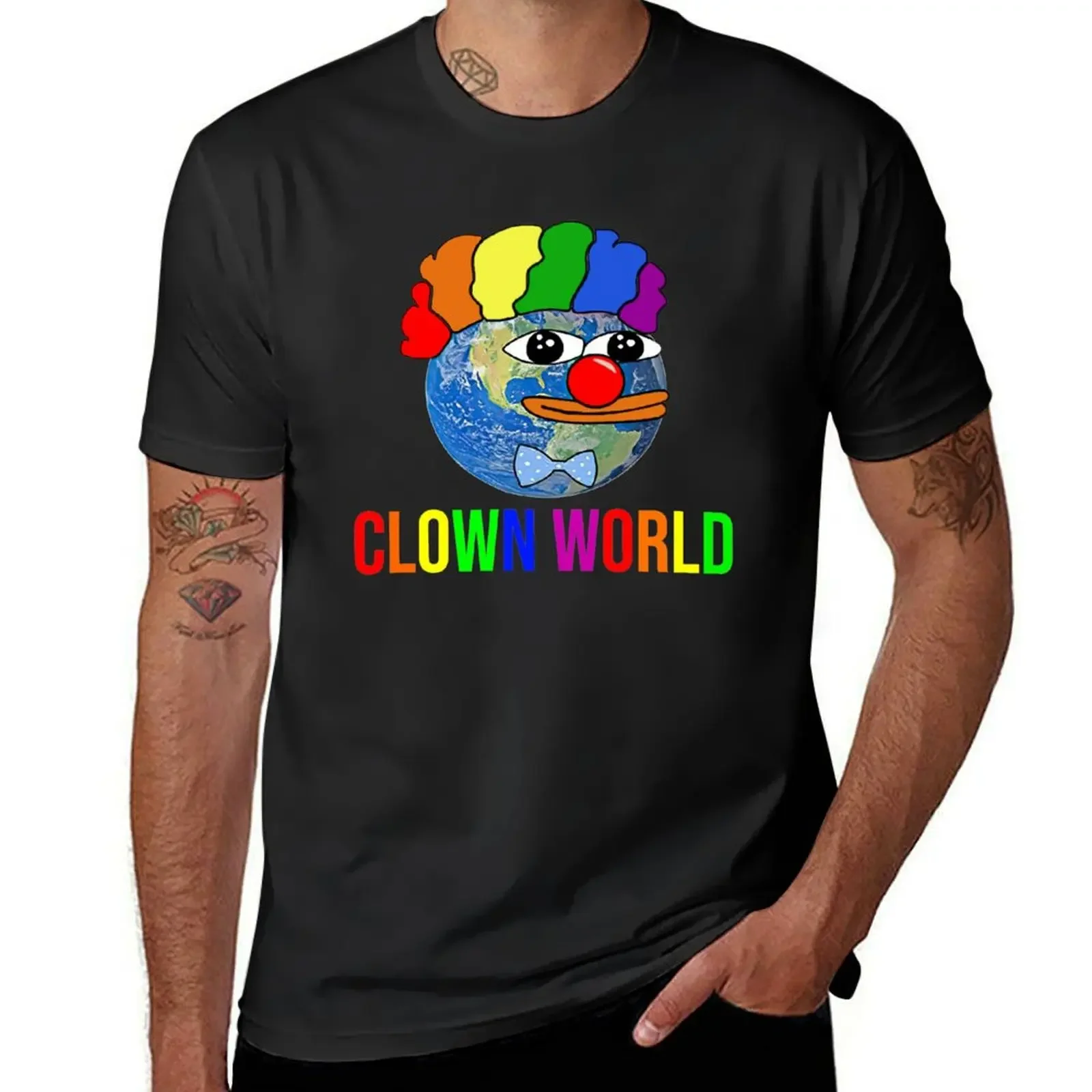 

Футболка Clowwnn World kawaii, одежда Аниме, принты животных для мальчиков, футболки для мужчин с графикой