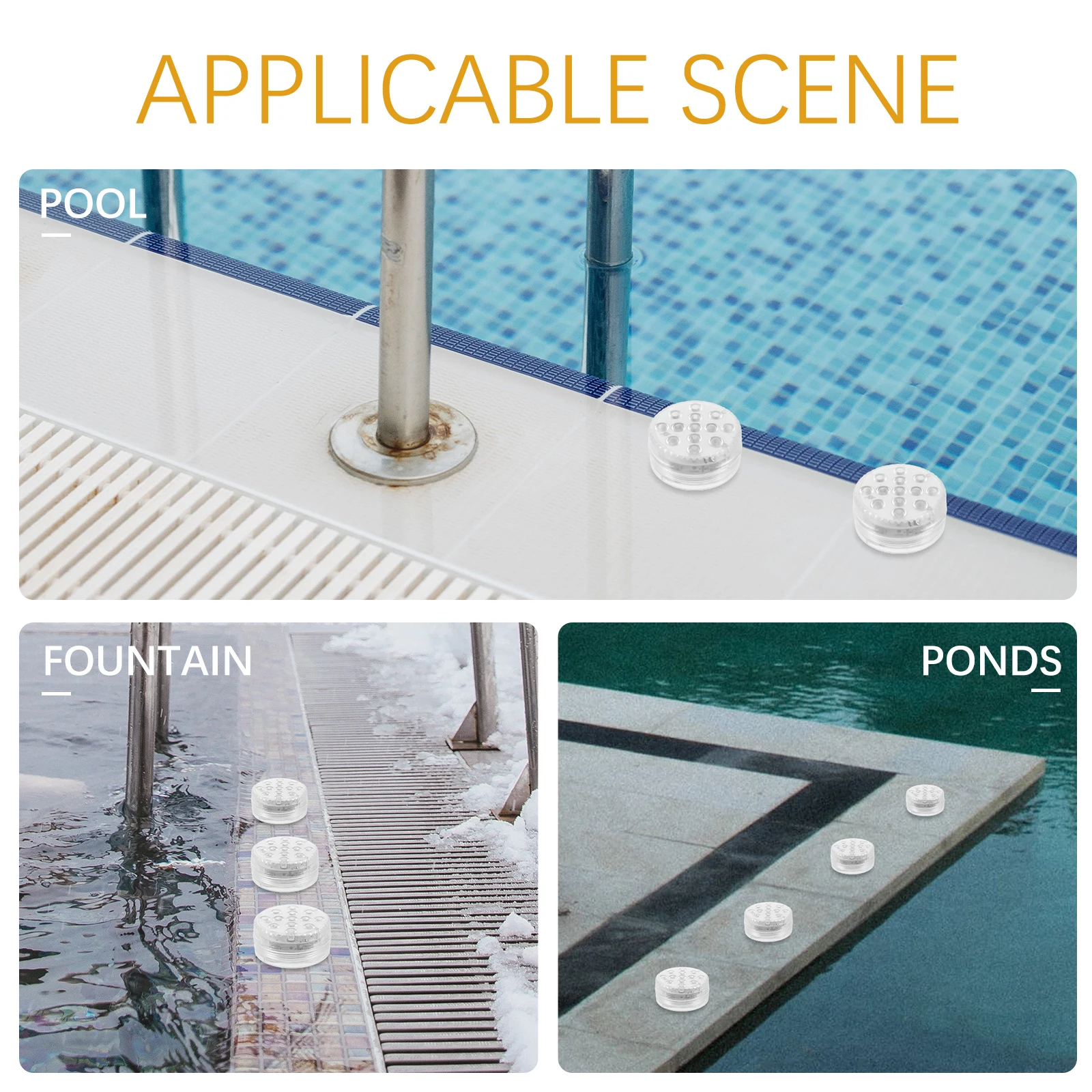 

2pcs LED Underwater Light Waterproof Pool Wall Lamp Pond Lights for Aquarium Fish Tank Garden Party Christmas Events Landscape