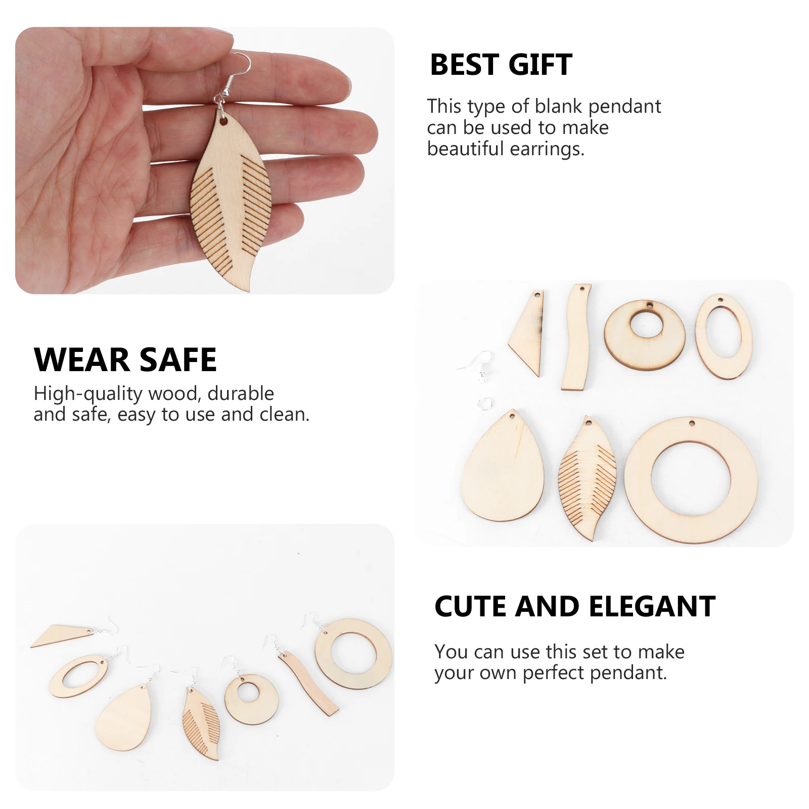 

70pcs Wood Earring Blanks DIY Kit Natural Jewelry Making Supplies Girls Accessories Gifts Sewing Tools Wooden Pendant