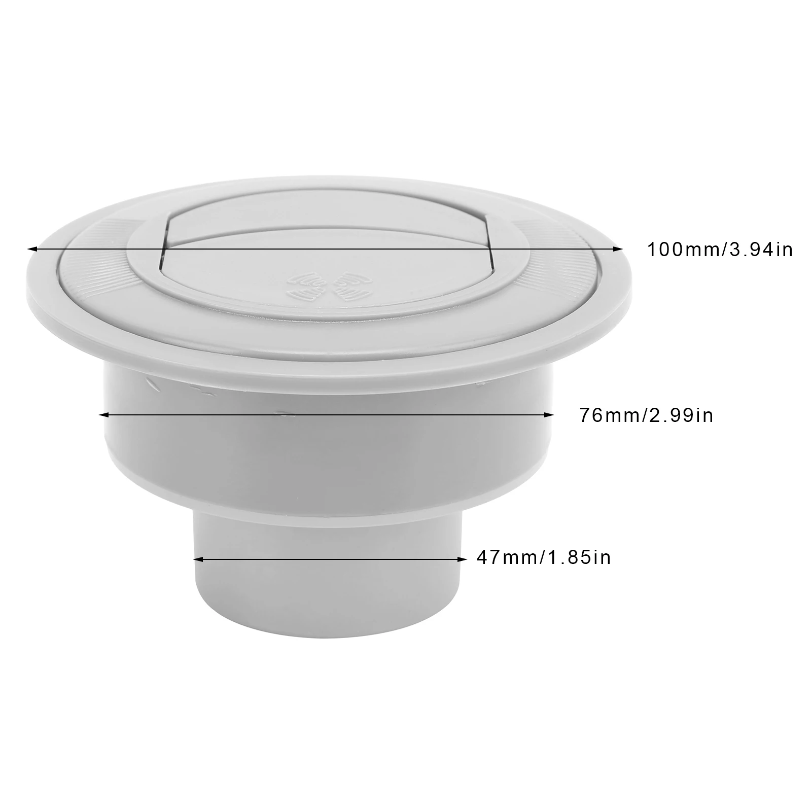 Airconditioning Uitlaat 100/76/47Mm Grijs Rond Abs Universeel Voor Rv Boot Bus Auto Bus Airconditioning Vent Rv A/C Luchtopening