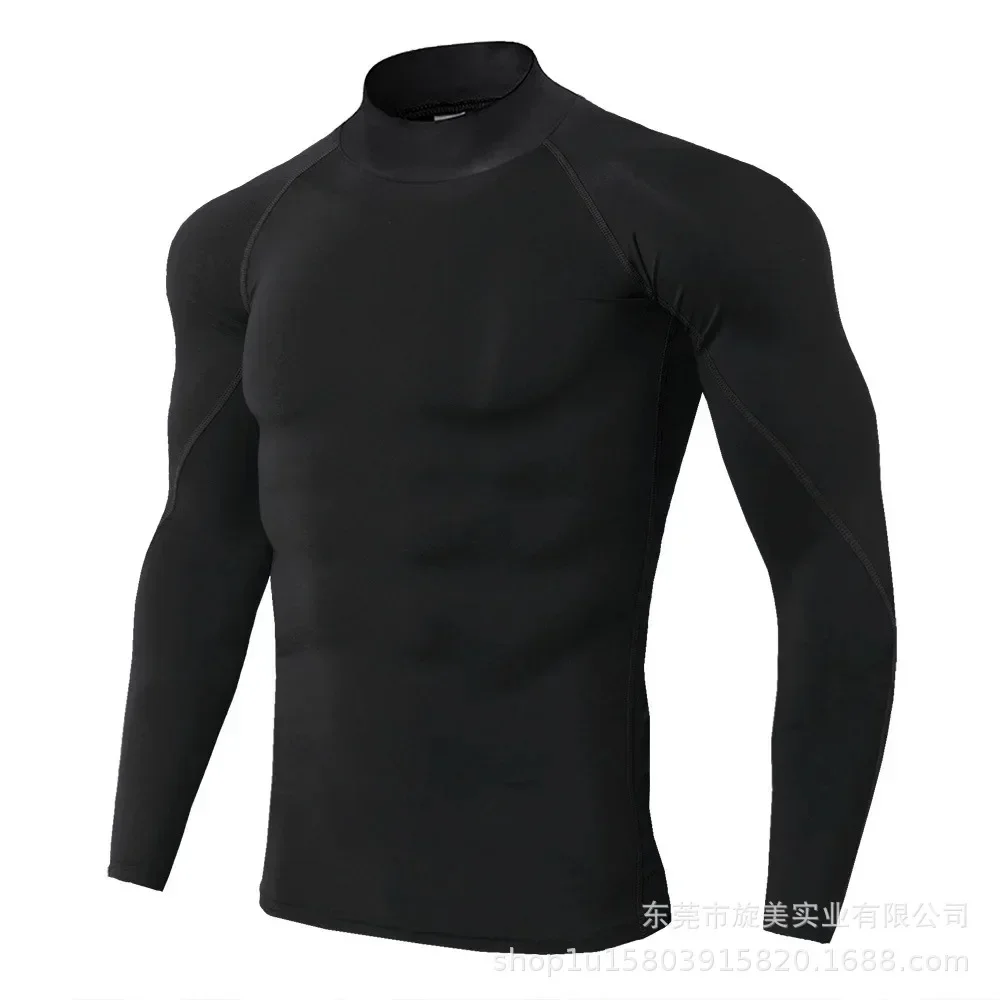 Men High Collar Thermal Underwear Elastic Thermal Shirt Man Compression Undershirts Long Johns Man Sport First Layer Sleepwear