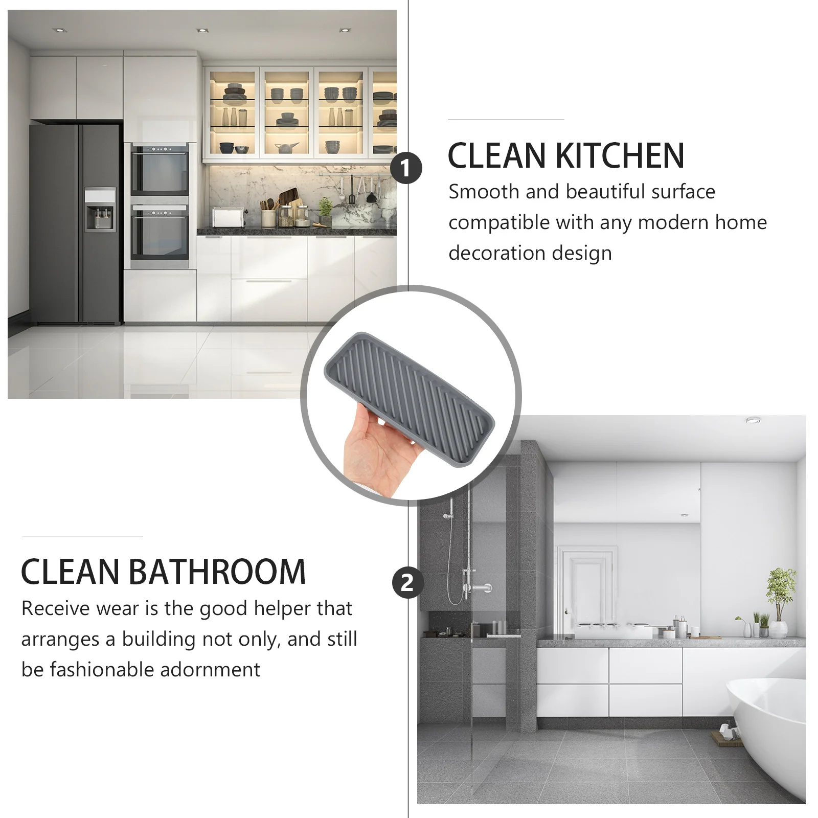 

Silicone Decorative Tray Makeup Organizer Perfume Soap Vanity Bathroom Storage Multifunctional Dish Drying Mat Home Kitchen