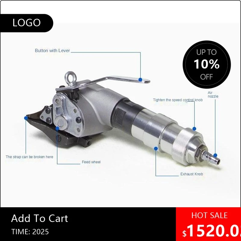 

080808Useful 19 Pneumatic steel Strapping Tools+-19 Pneumatic Tensioner for strapping steel, Width 19mm, thickness 0