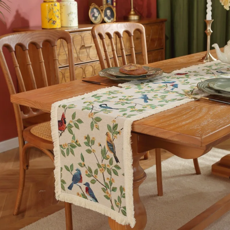 Vintage jacquard ins table flag red cloth art tavolino TV cabinet asciugamano a coda lunga