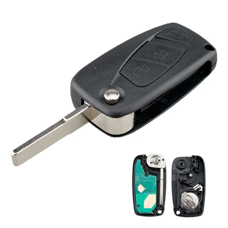 433MHz Replacement Car Remote Key with Chip ID46 / PCF7946 Compatible with Fiat Punto Panda 500 Doblo Florino Qubo Grande Evo