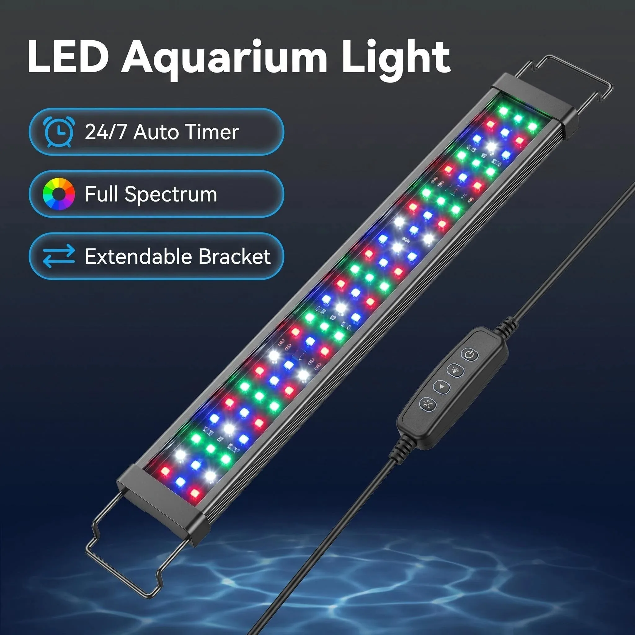 Lampada a sospensione in metallo per acquari, dotata di spina conforme agli standard europei