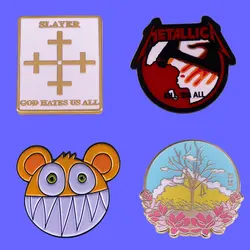 Heavy Metal Band Hip-hop Rock Group Album Logo Badge Enamelled Metal Pin Accessories Hoodie and Hat Decoration Singer fan Gift
