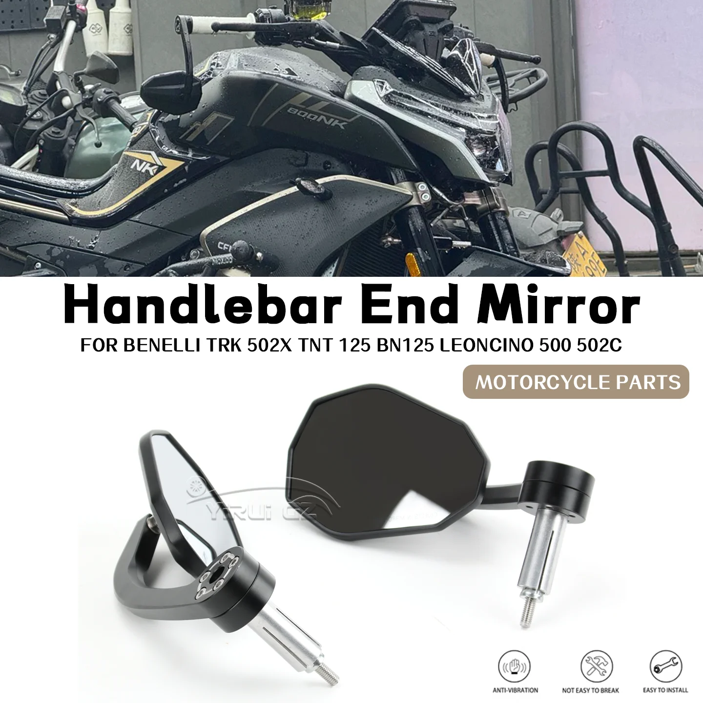 

Motorcycle Mirror Handlebar Mirror Universal Motorcycle Mirror Wide Vision For Benelli TRK 502X TNT 125 BN125 Leoncino 500 502C