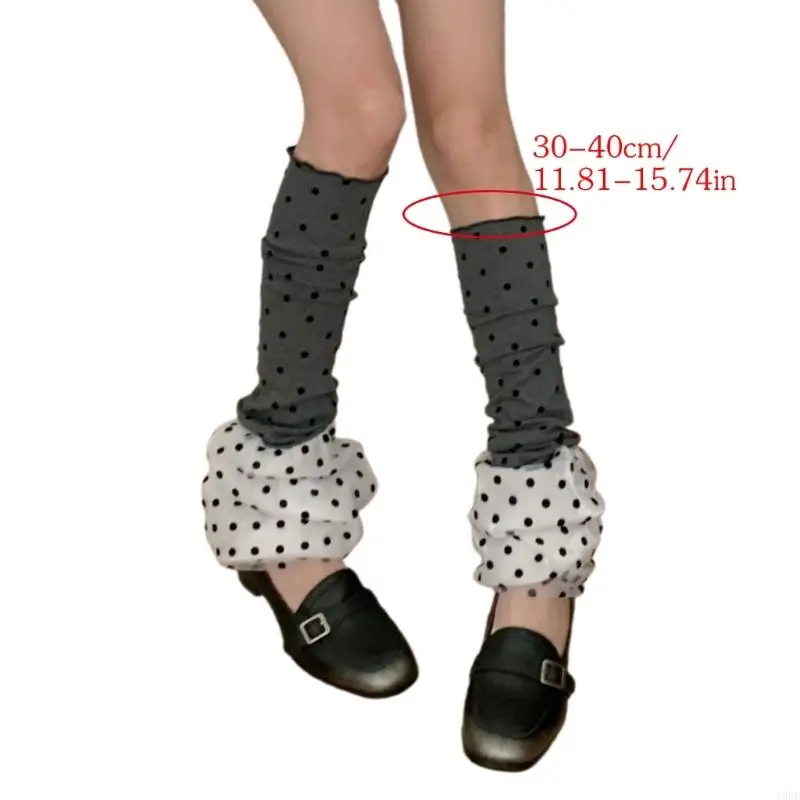 195E مطاطا لتدفئة الساق بولكا نقطة لهجة نسيج الأكريليك الناعم الدفء للارتداء لفترات طويلة #6