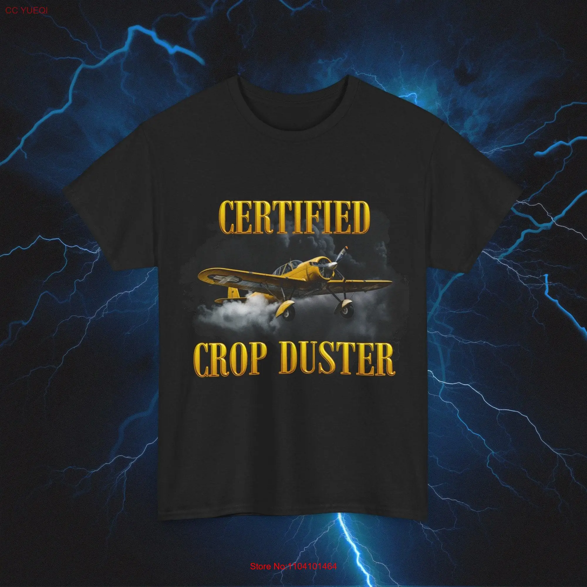 Certified Crop Duster shirt funny tee joke T humor graphic long or short sleeves