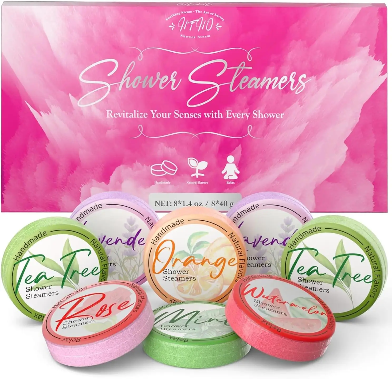 

Aromatherapy Shower Steamers 8 Pack with Essential Oils for Stress Relief and Relaxation, Gifts for Women and Men