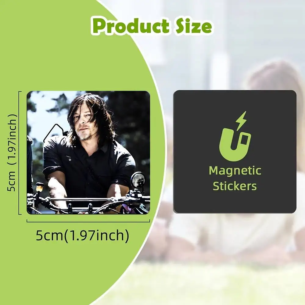 Norman Reedus W-Walking D-Dead Acrylic Refrigerator Magnets Square Sticker Kitchen Office Decor Creative Birthday Craft Gift