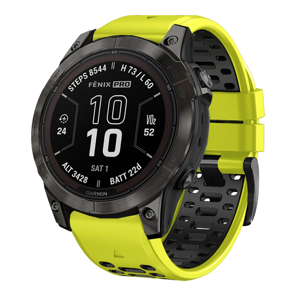 Ремешок спортивный двухцветный для Garmin Fenix 7 7X Pro 6X 6 5 5X Plus/Epix 2 47 мм 51 мм, 22 мм 26 мм