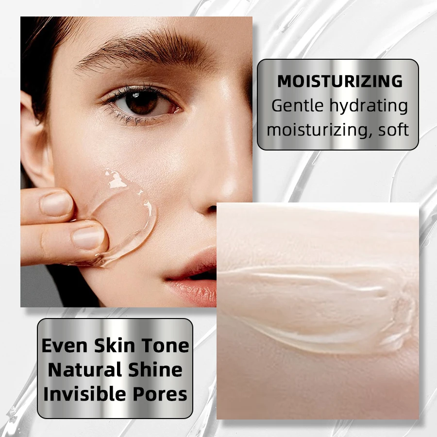 1PC Transparent  Jelly Moisturizing Primer Lotion Smooth Skin Base Color Rendering Korean Makeup Base Cream Foundation Cosmetics