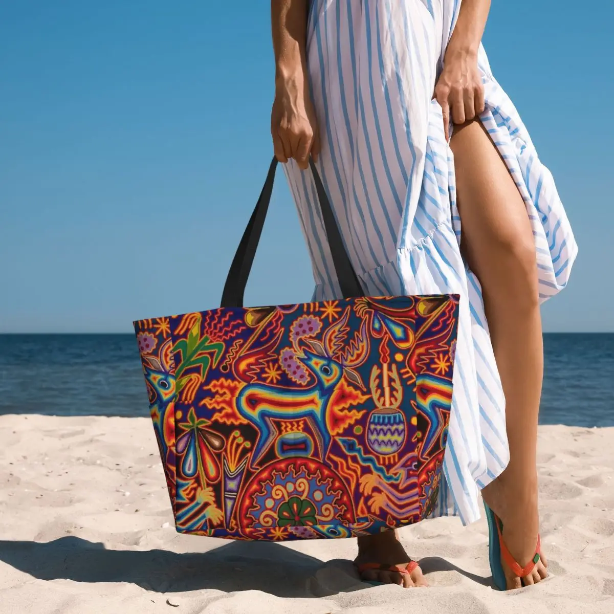 Borsa da viaggio da spiaggia Huichol, borsa Tote regalo di compleanno sportivo di grande capacità alla moda modello Multi-stile