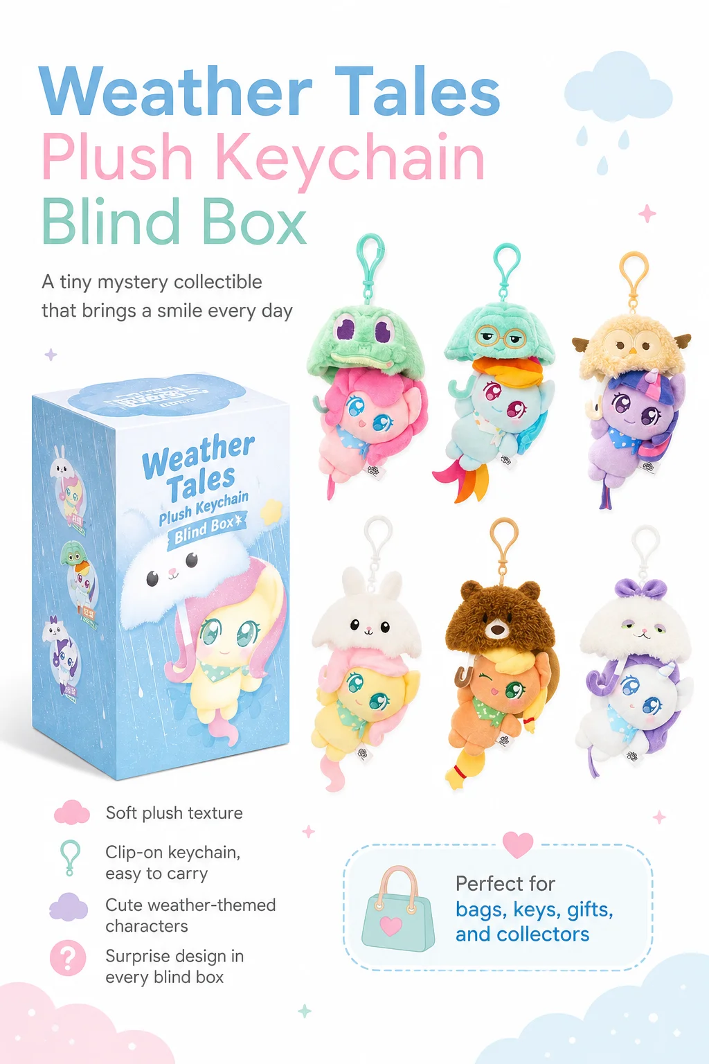 Kayou Hasbro My Little Pony Pinkie Pie Plush Pendant Weather Story Series First Edition Hidden Version Authentic Bag Decoration