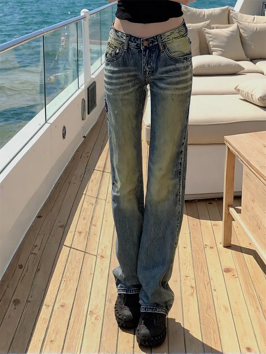 

Расклешенные джинсы с низкой талией для девочек 20 лет, новый стиль, джинсовые брюки, женская одежда, зимняя трубка с хлопковой подкладкой, минималистичные поездки на работу