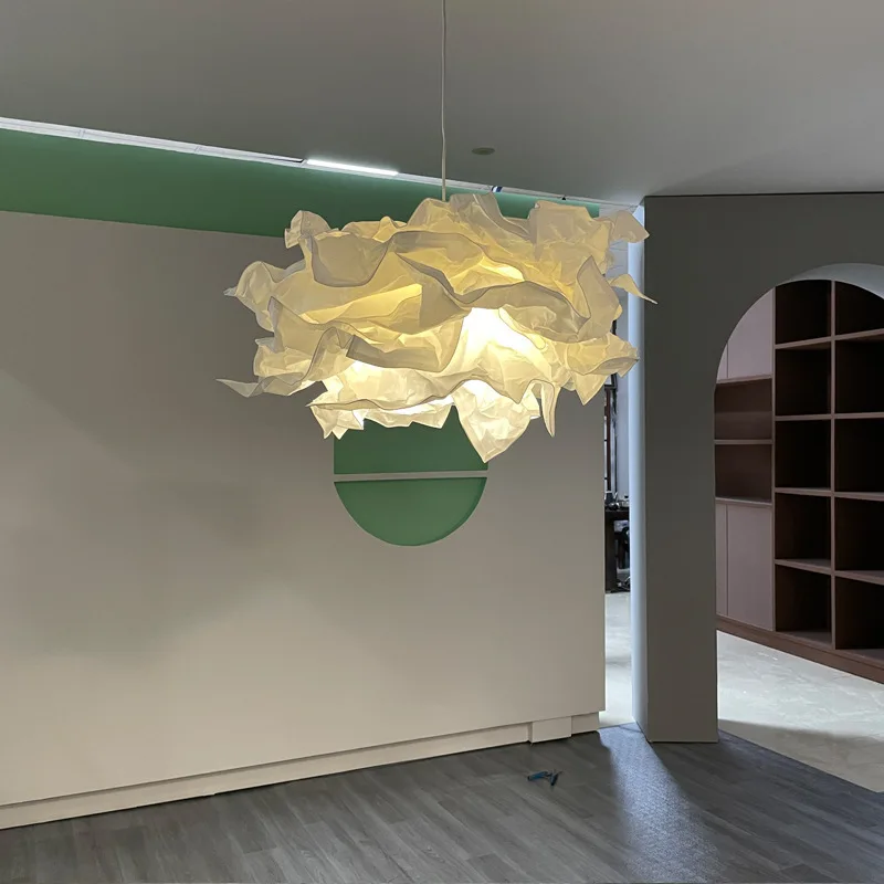 Paper art chandelier rice paper creative cloud bedroom study light homestay bar decoration bar lamp