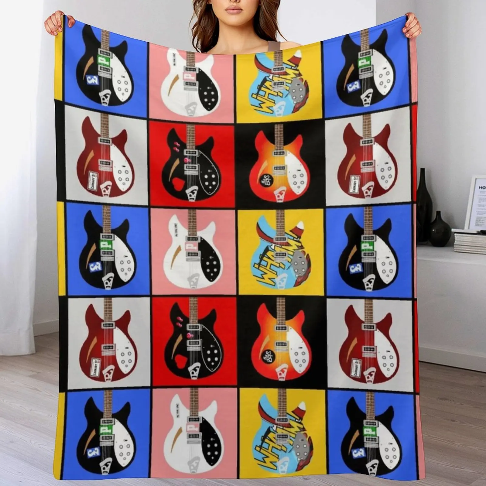 

Paul Weller's Rickenbacker 330 Guitar Collection Throw Blanket Furrys Moving Nap Winter beds Blankets