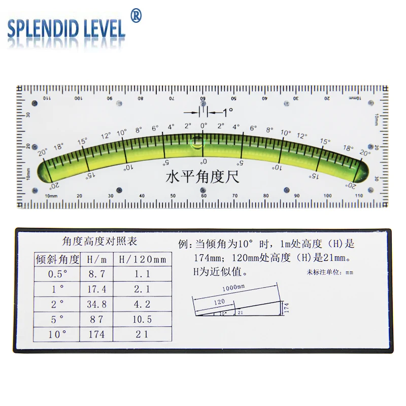 

Портативная горизонтальная угловая линейка, пластиковый уровень, квадратный, внешний уровень