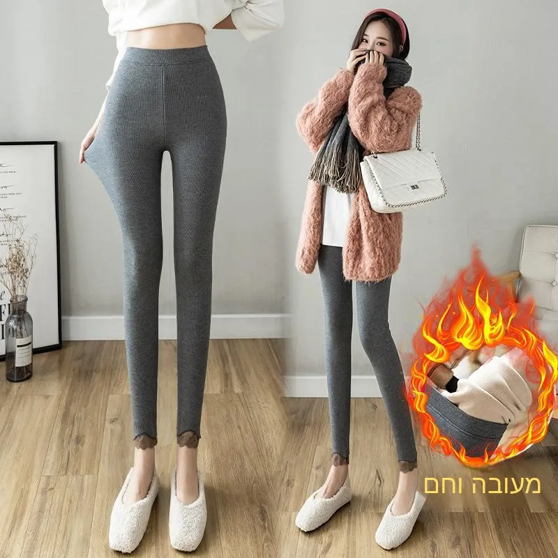 Women's Spring Lace Leggings Underpants Outdoor Warmth Functional Pure Color Base Layer Trousers Other Material 100%