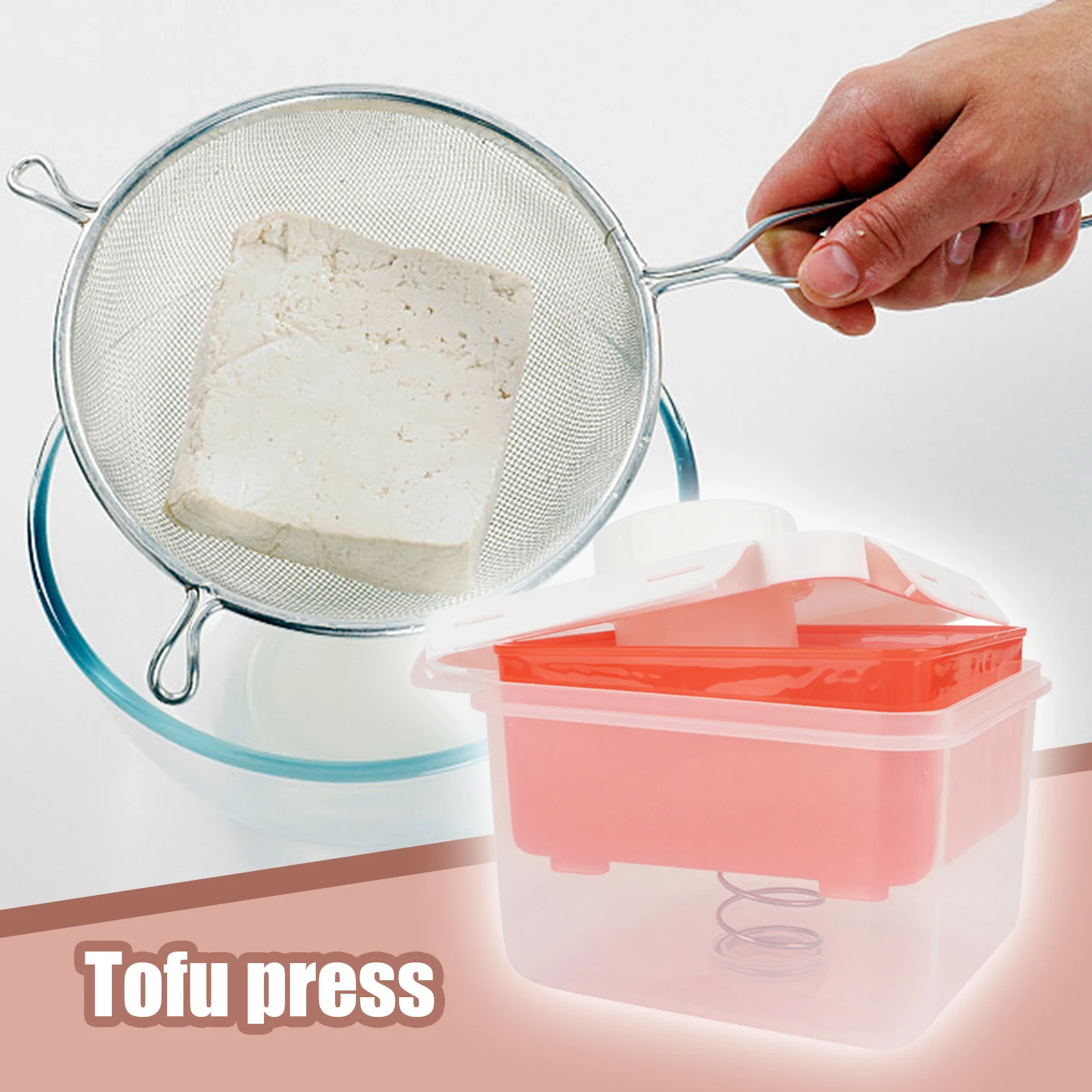 New Tofu Press Tofu Drainer Tofu Press Built-in Drainage Water Removing Tool Dishwasher Safe Kitchen Cooking Tool Set