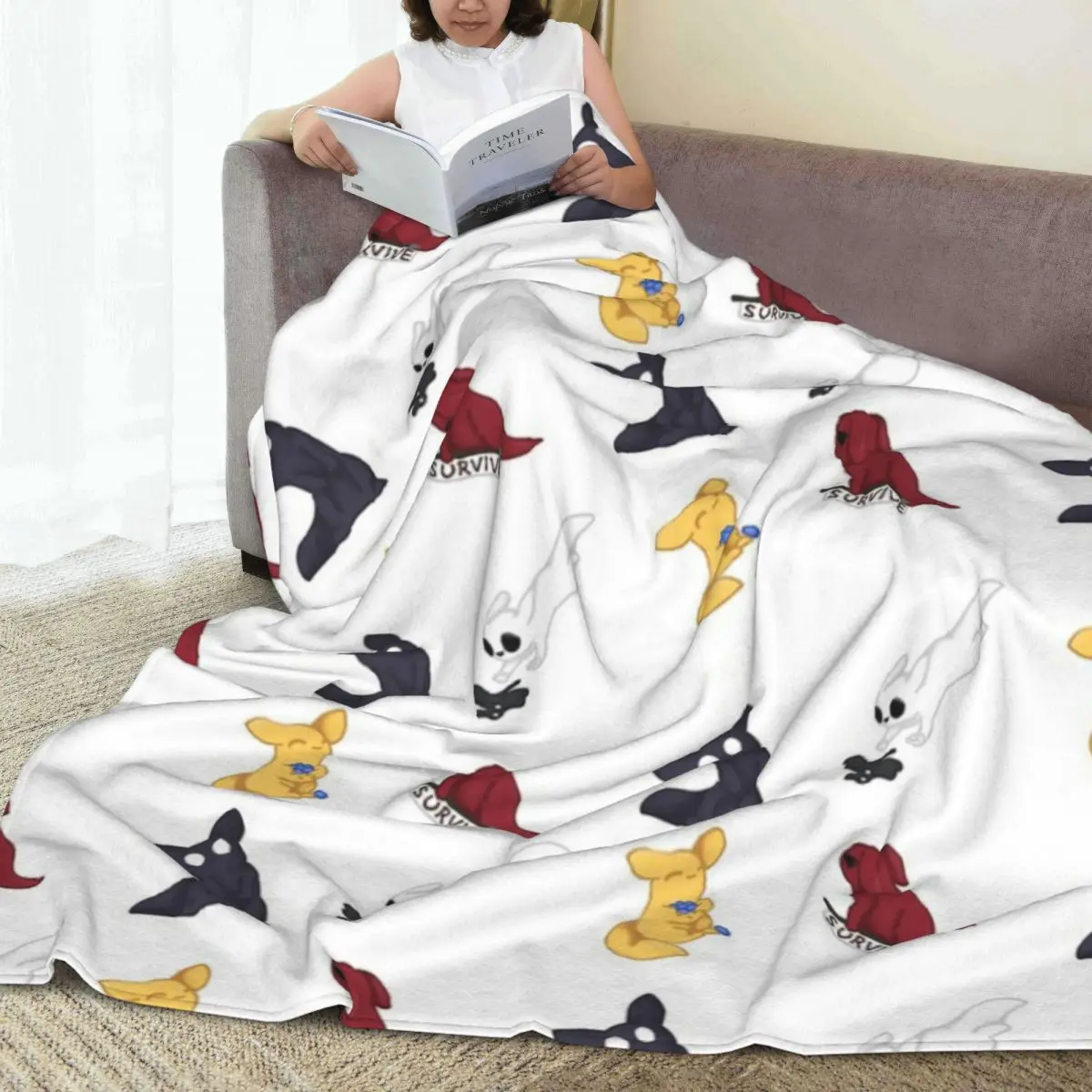 Throw Blanket Rain World Slugcats (2) Micro Fleece Blanket Four Sizes Cartoon Comfortable For Bedroom AntiPilling Blanket