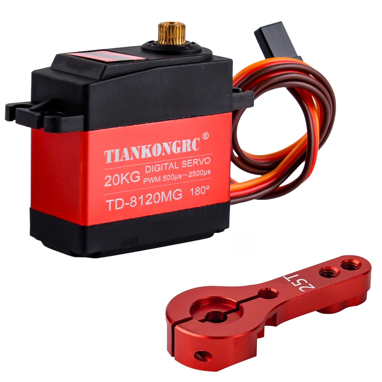 TD-8120MG Waterproof Metal Gear Digital Servo 20kg Torque 25T 180 Angle for 1/8 1/10 Scale RC Remote Control Cars Model Vehicle