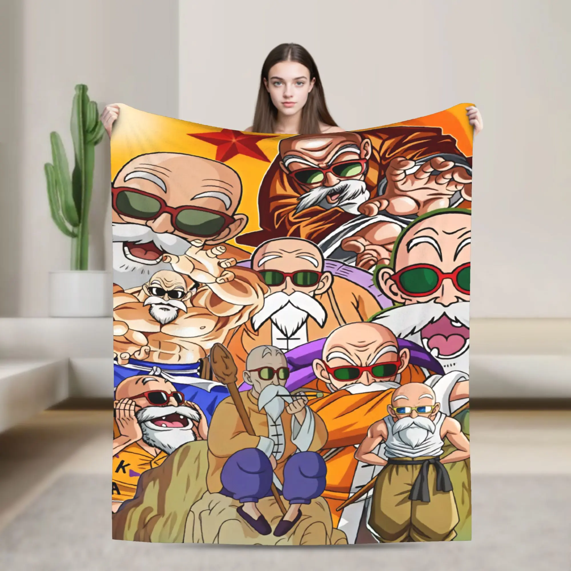 New Anime Dragon Ball Master Roshi Blankets Super Soft Plush Throw Blanket For Child Couch Bed Flannel Bedspread Bed Cover