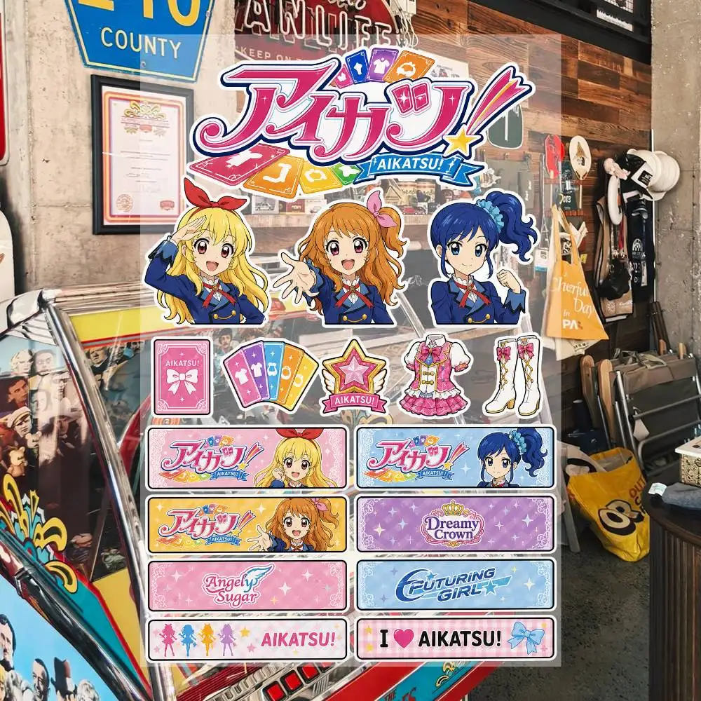 Anime Ai-katsu Ästhetische Graffiti-Aufkleber, wasserdichte PVC-Aufkleber für Auto, Motorrad, Skateboard, Helm, Notizbuch