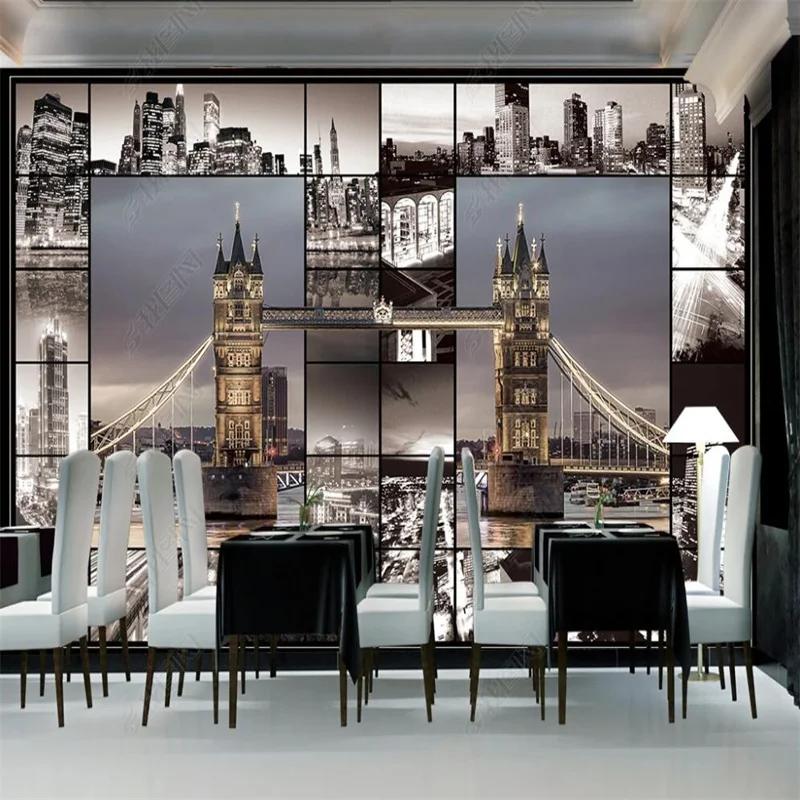 Vintage UK London Architecture City Bedroom Decor Photo Wall Paper Home Decor Custom Murals for Living Room 3D Wallpaper