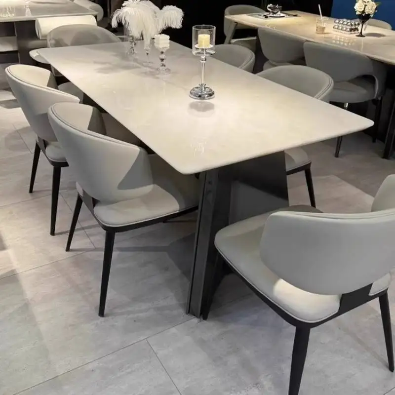 Mesa de Comedor Industrial moderna única, Mesa de Comedor de conferencias de diseño lujoso, salones de mármol, Mesa nórdica, muebles de Comedor
