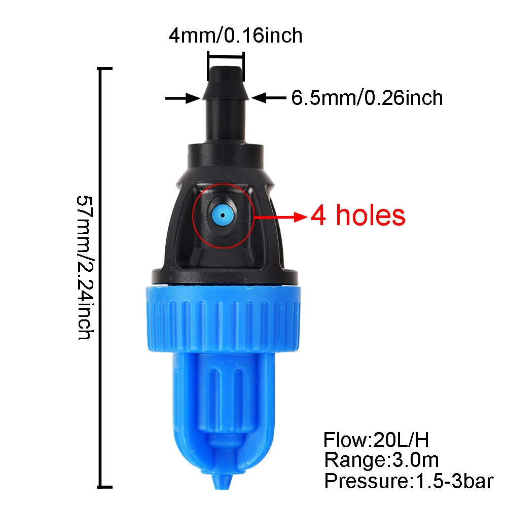 Plant Lawn Nozzle Garden 360 Degree Atomizing Nozzle Greenhouse Sprinkler Hanging Irrigation Humidification Atomizing Nozzle