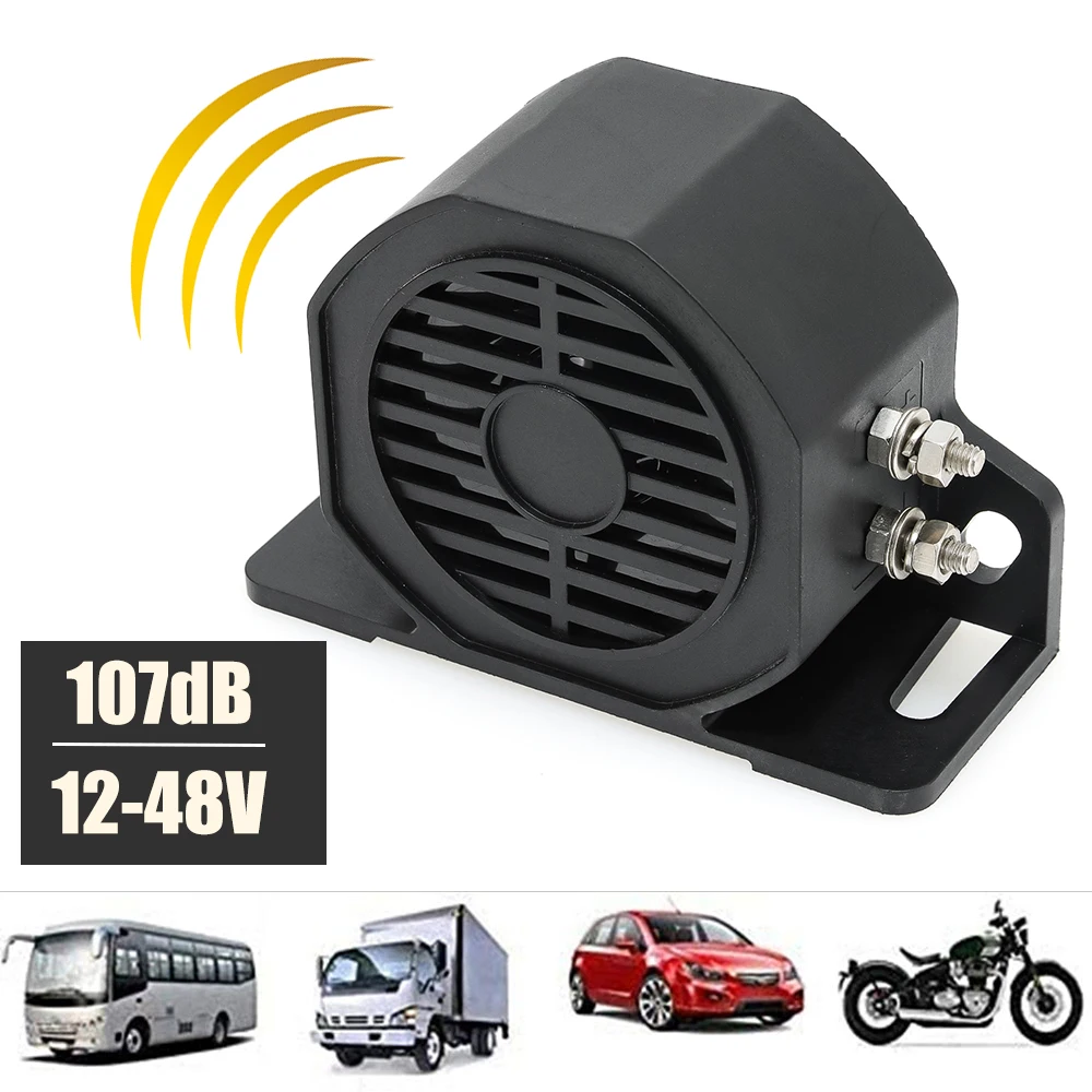 12V-48V 110dB Car Decibel Backup Warning Reversing Horn Siren Beeper Buzzer Sound Speaker Reverse Reminder IPX6 Waterproof
