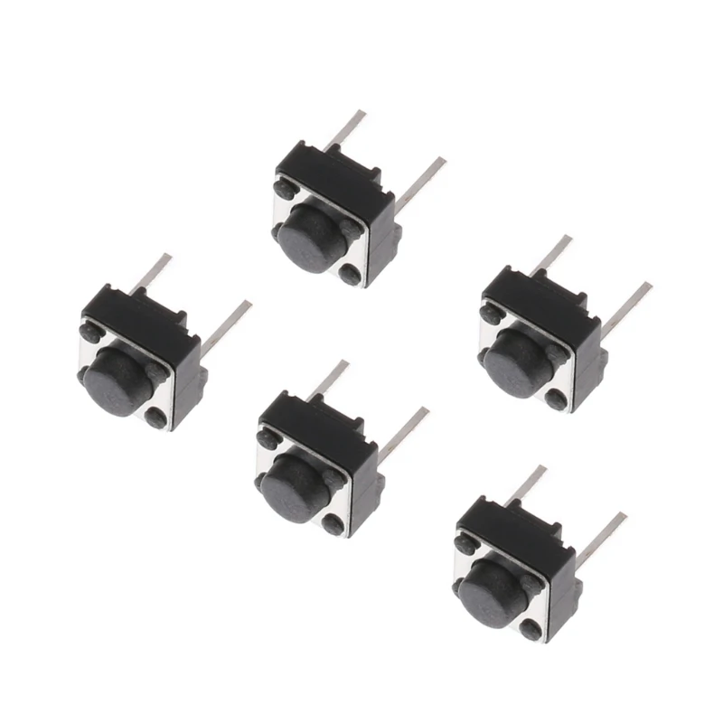 마이크로 순간 푸시 버튼 촉각 스위치, 100 개, 6x6x5mm, 2 핀