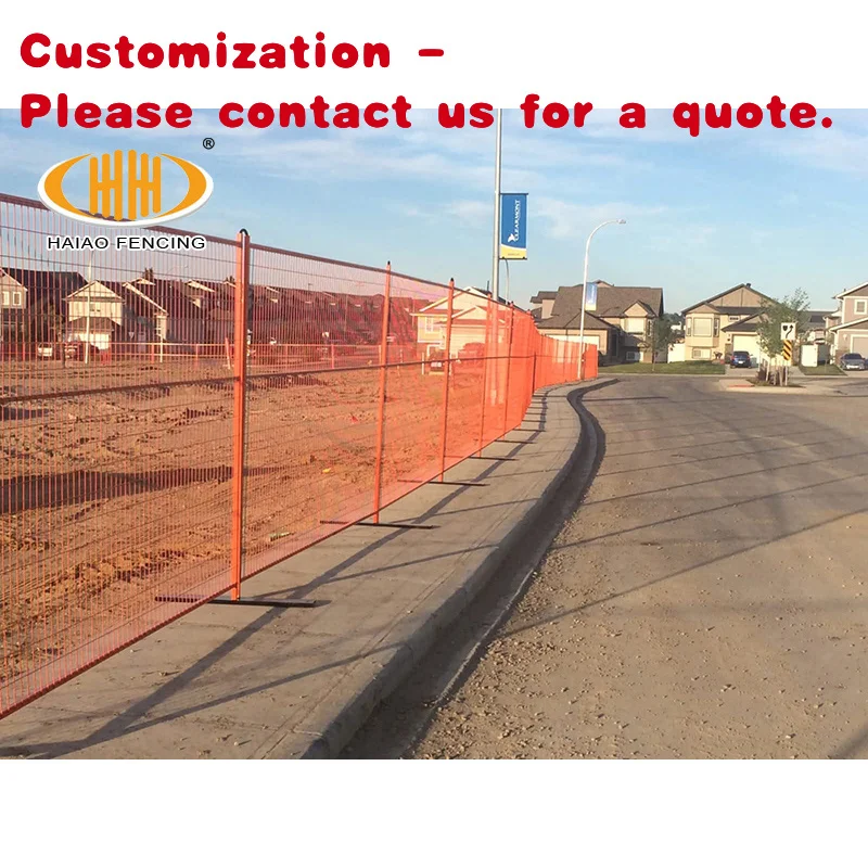 custom.Custom Powder Coated Galvanized Construction Site Portable Temporary Fence Panel Construction Net Mesh Orange Safety Fenc
