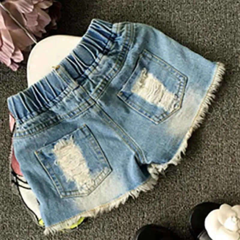 New Summer Teenager Shorts for Girls Cute Cartoon Daisy Denim Girls Kawaii Pearl Jean Shorts Pants Plus Size H7752