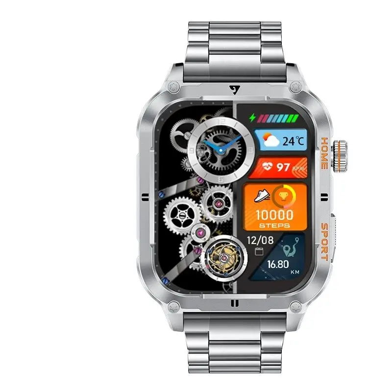 LIGE Rugged Military Outdoor Smart Watch Men 2.01" HD Screen Wireless Call Watch Men Waterproof Sport Smartwatch For Android IOS