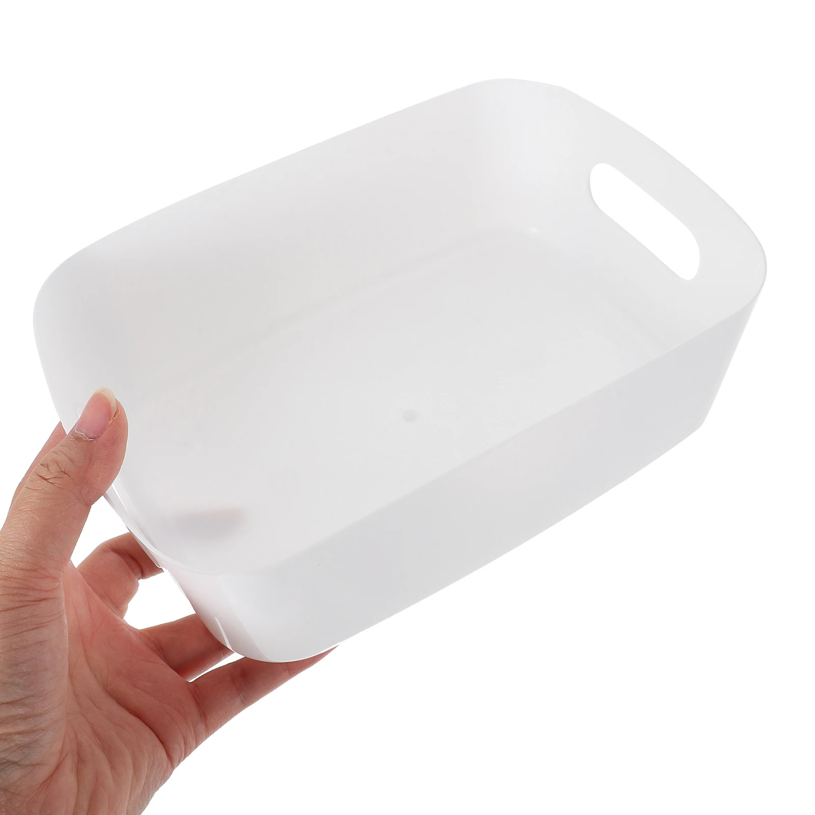 

6 Pcs White Storage Bins ABS Kitchen Bathroom Bedroom Closet Pantry Desk Baskets for Home Use ganizing