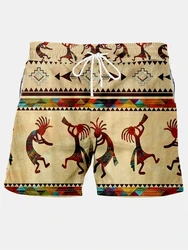 Vintage Ethnic Men's Shorts Swimming Pants Summer New In Fashion Print Holiday Beach Holiday Hawaiian Quick Drying Men Trunks