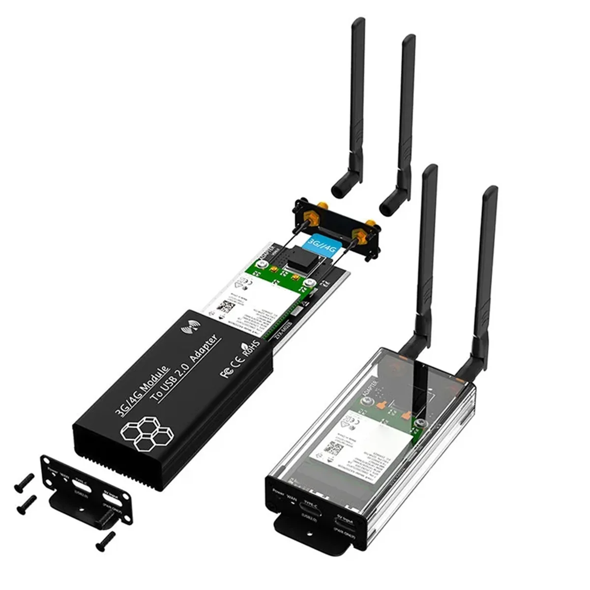 Carte adaptateur MINI PCI-E vers TYPE-C USB2.0, avec antenne à coque, carte de développement de Module 3G4G, adaptée à
