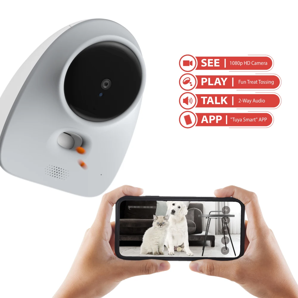 

Smart Pet Products Full HD WiFi Pet Camera Two Way Audio Dog Treat Dispenser Smart Feeder Toys Treat Launcher