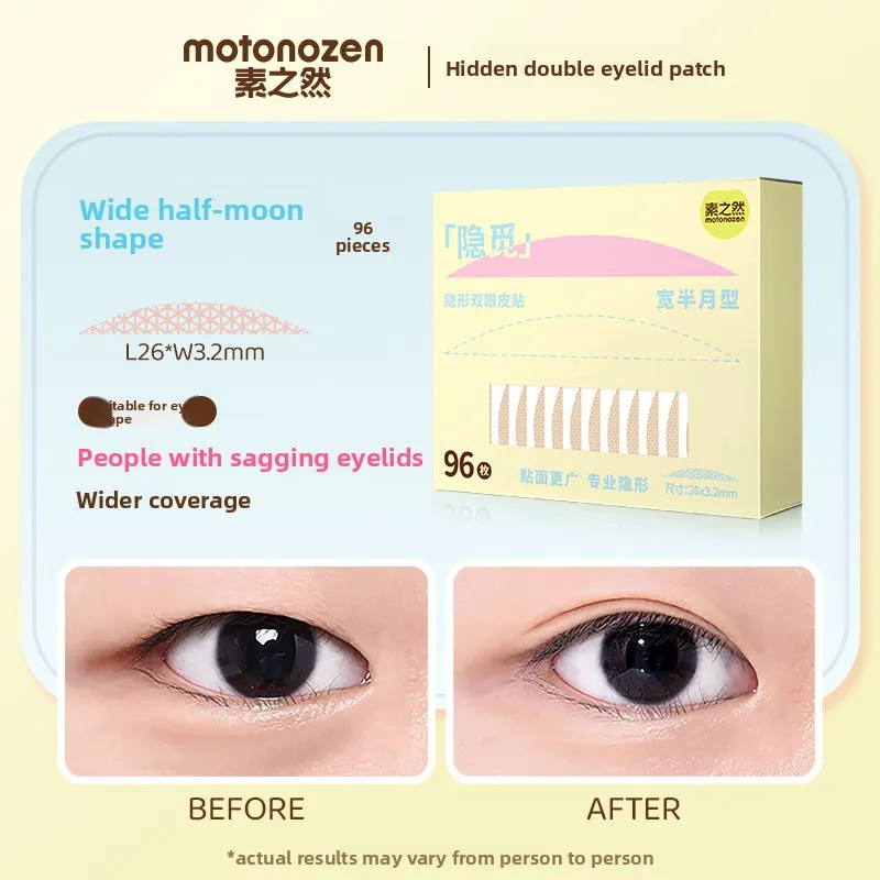 MOTONOZEN Invisible Eyelid Tape for Hooded Eyes, Seamless & Natural Look,Strong Hold Eye Strips Eyelid Sticker For Daily Use