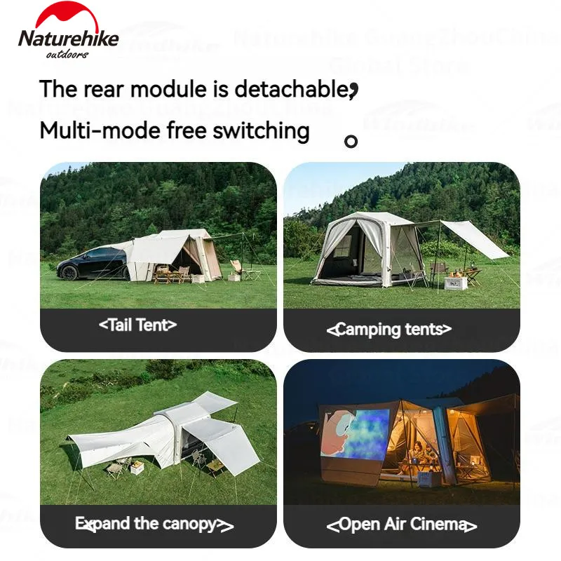 Naturehike AIR 7.0 Inflatable Car Tail Tent Camping Sunshade Waterproof SUV MPV Side Tunnel Beach Outdoor 35㎡ Tent With Canopy