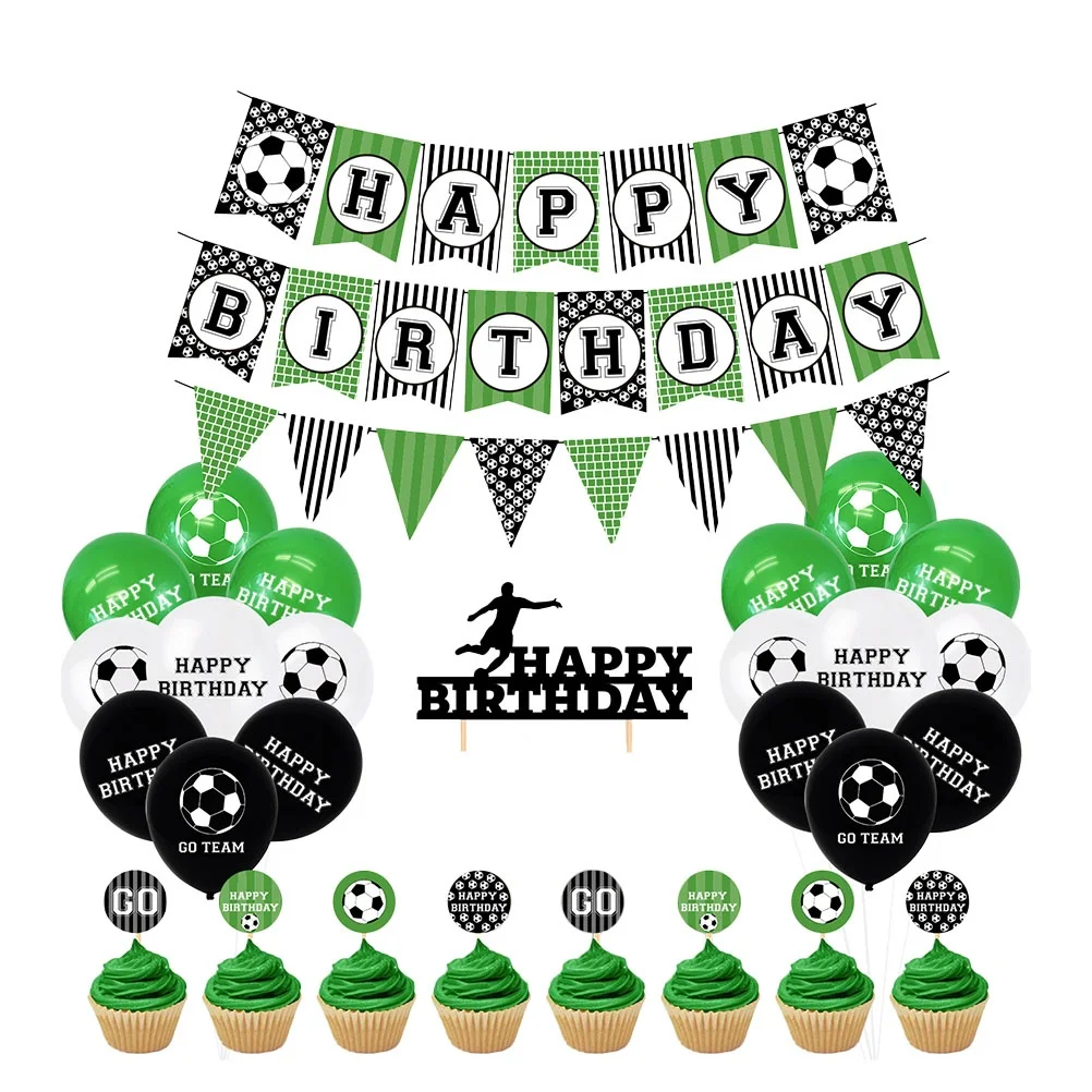 

Football Flag Card Insert Party Banner Boy Supplies Party Banner Latex Paper Lightweight Kids Birthday Decor