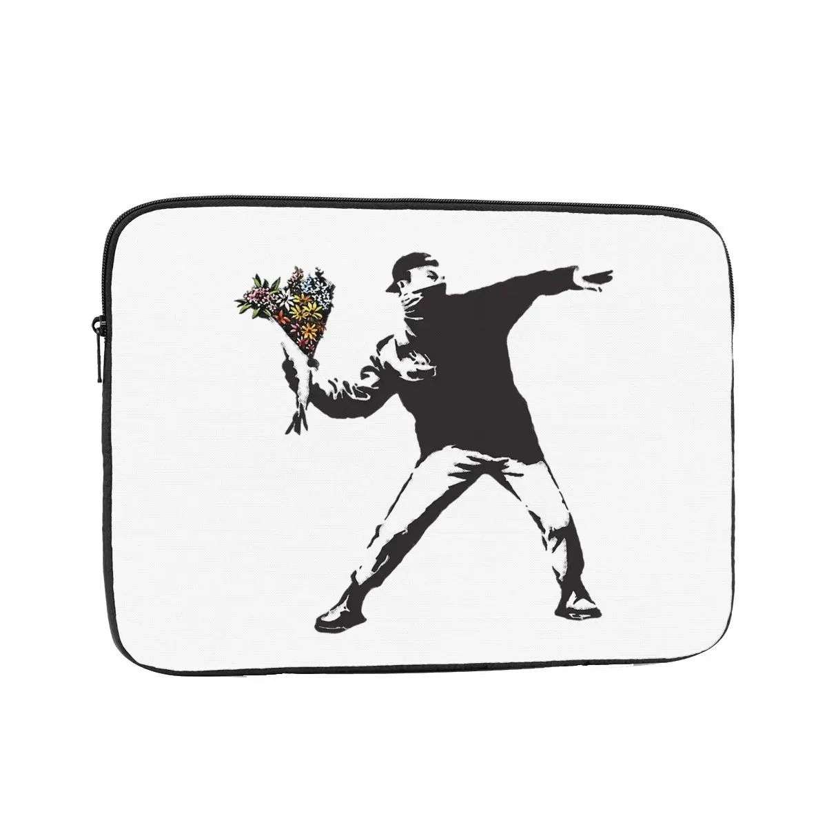 

Banksy Graffiti Protest Anarchist Throwing Flowers Laptop Sleeve Cover Bag Notebook Bag Sleeve Tablet Shockproof Case Bag
