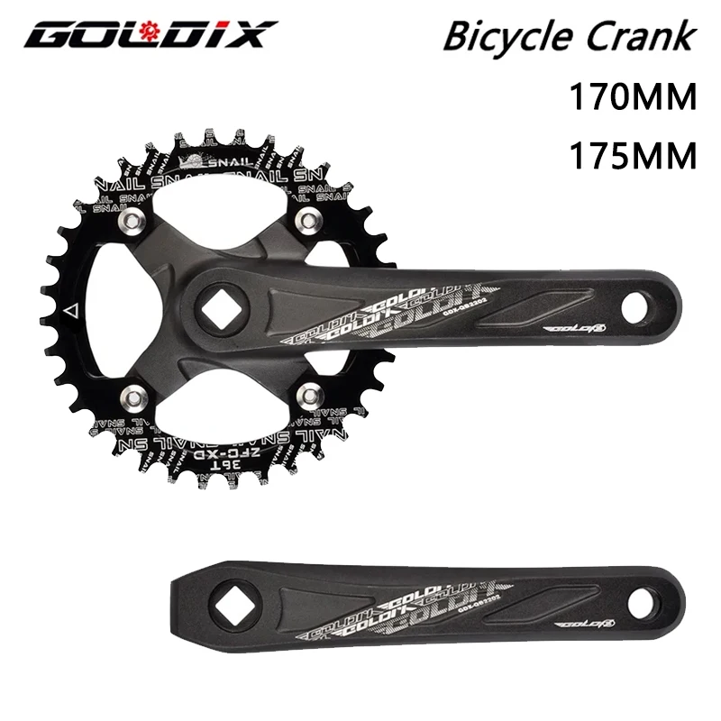 

GOLDIX MTB Bicycle Crankset 170/175mm Square Taper 104BCD 32-42T Narrow-Wide Chainring Round & Oval Chainrings Mountain Bike